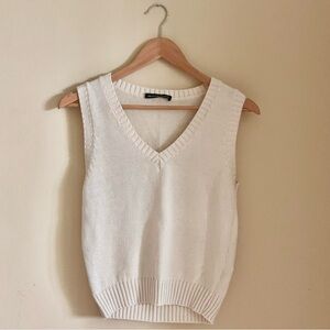 brandy melville off-white cream sweater vest